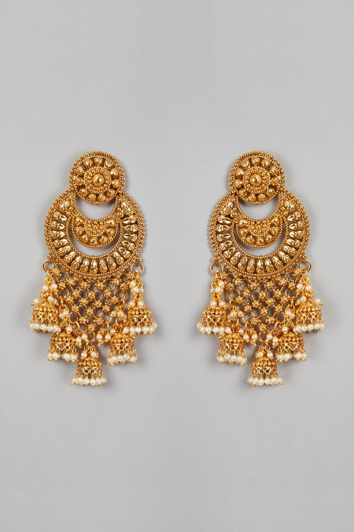 Tassel gold plated black crystal earrings at ₹1200 | Azilaa